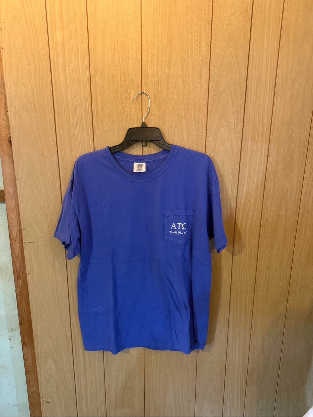 Purple Pocket Tee with White Pocket Logo - Alpha Tau Omega